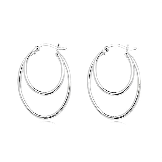 Amarante - Boucles d'oreilles doubles ovales