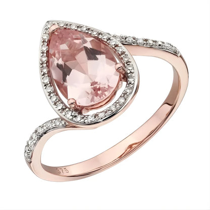 Bague Morganite et zircon