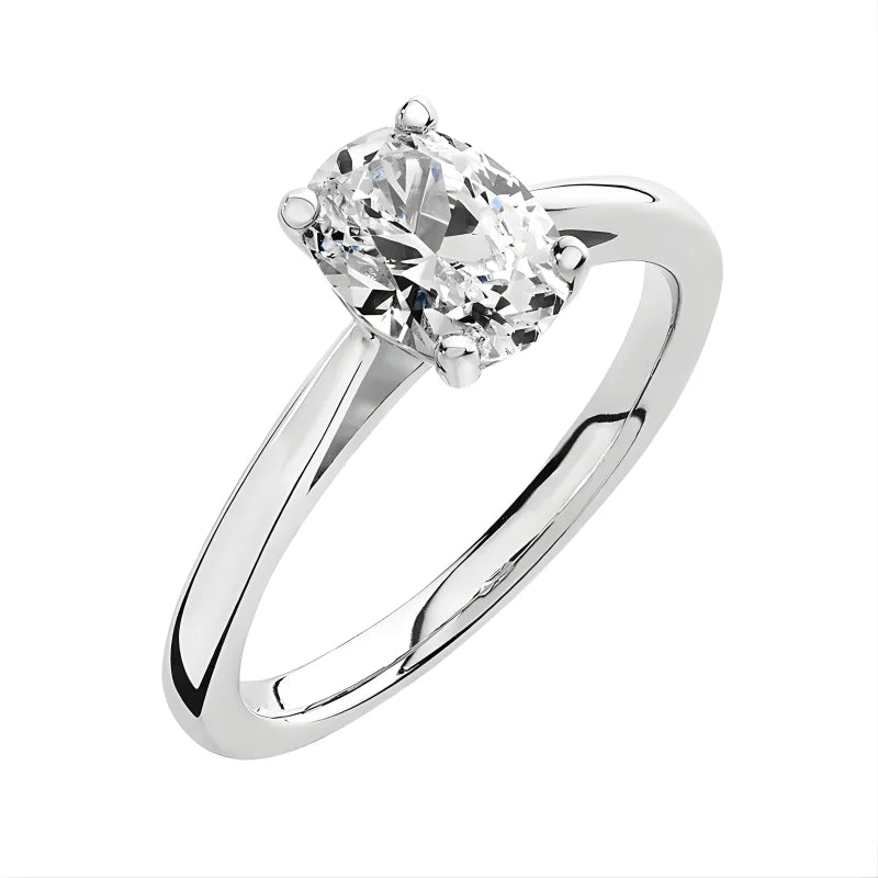 Bague Solitaire Ovale Lumineux