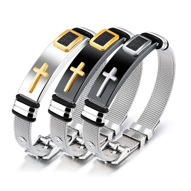 Bracelet Rigide Croix pour Homme