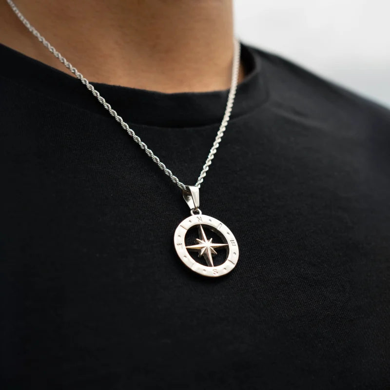 Pendentif étoile du nord pour homme