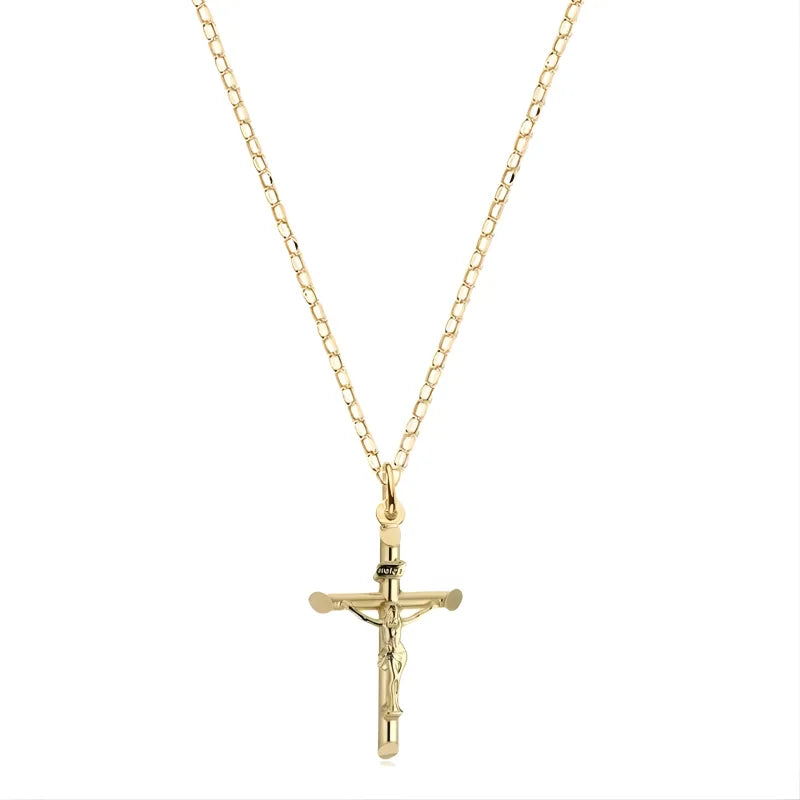 Collier Croix Crucifix Doré Luxe