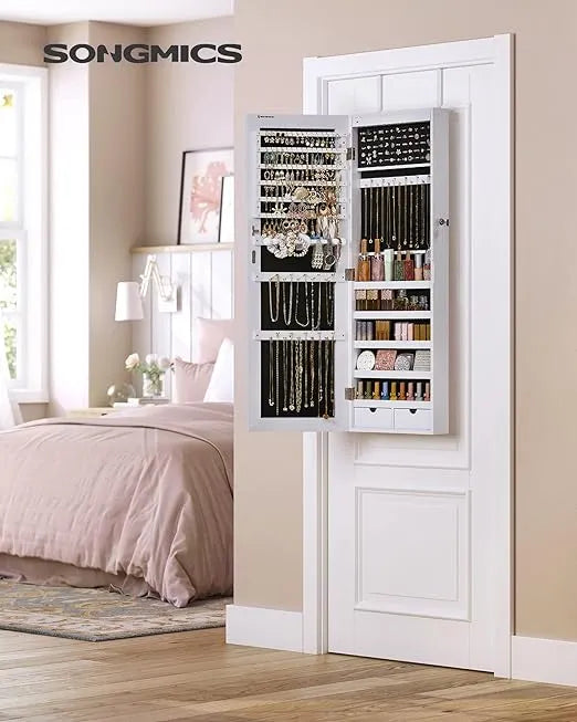 Armoire à Bijoux 6 LED - Miroir Long