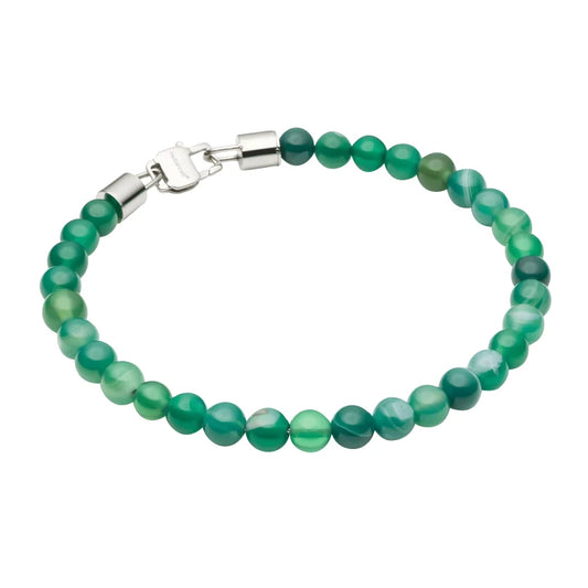 Bracelet Perles Agate Verte