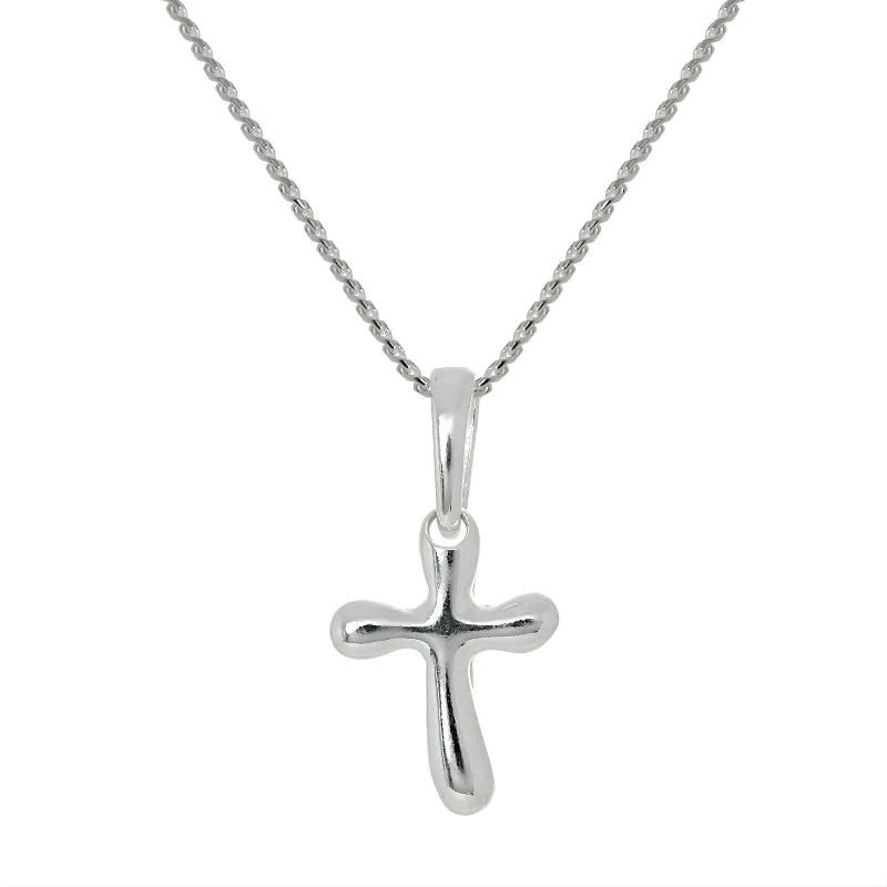 Collier pendentif croix arrondie 40 cm