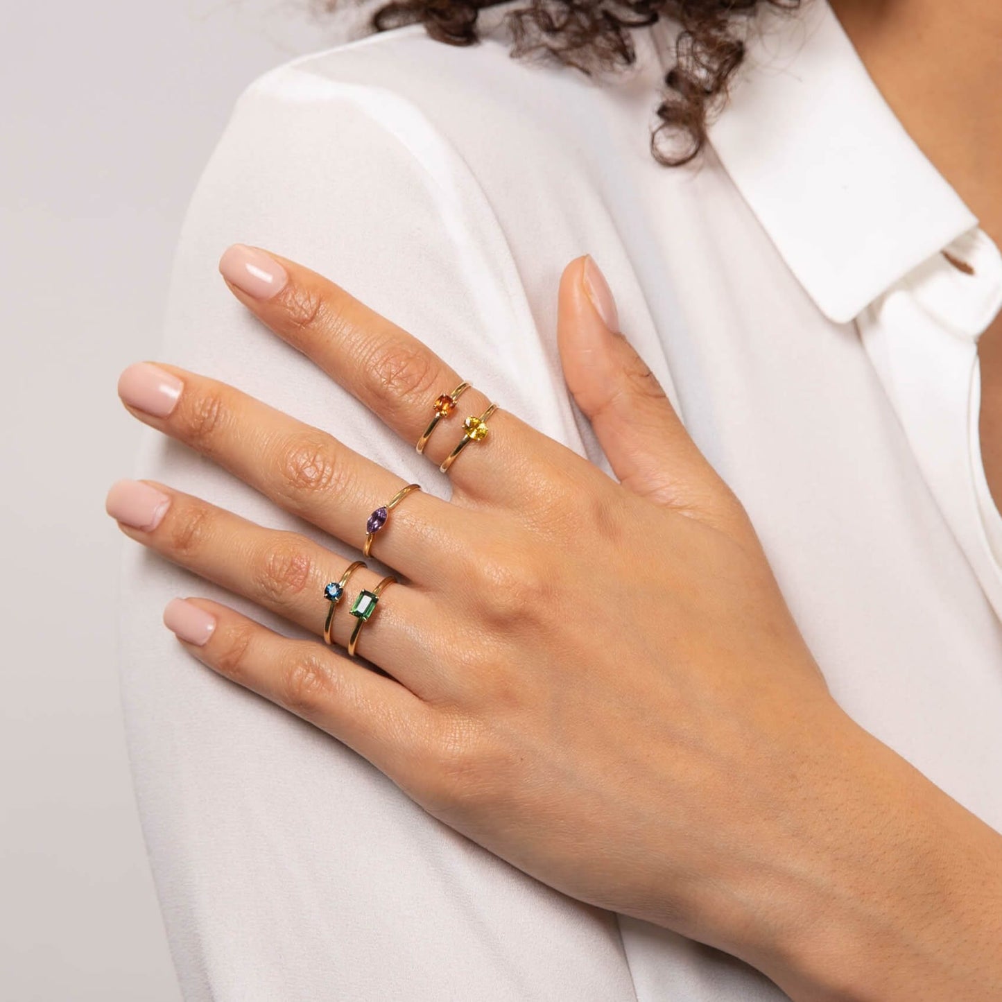 Bague Dorée Saphir Jaune