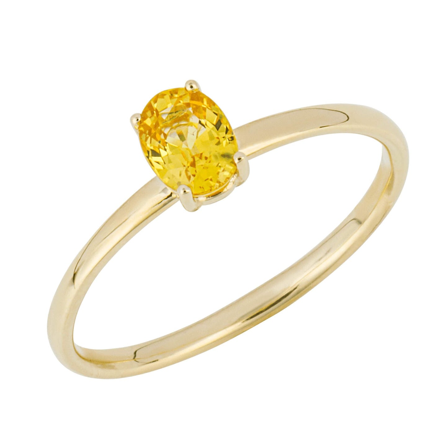 Bague Dorée Saphir Jaune