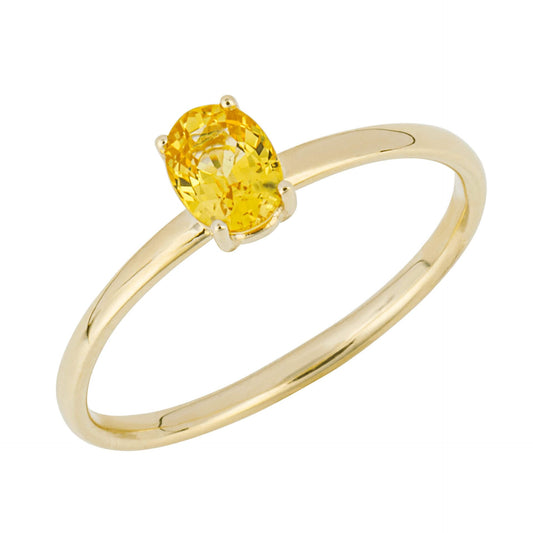 Bague Dorée Saphir Jaune